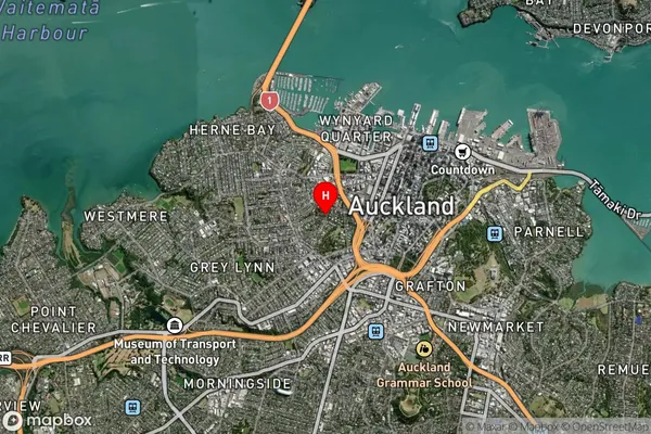 Freemans Bay,Auckland Satellite Map