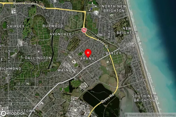 Aranui,Canterbury Satellite Map