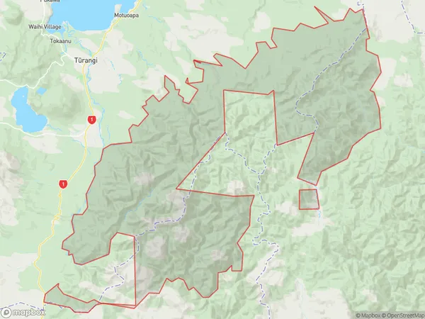 Kaimanawa Forest Park, Waikato Polygon Area Map