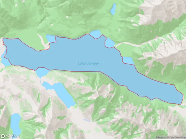 Lake Sumner, Canterbury Polygon Area Map