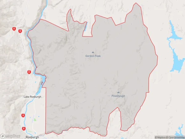 Knobby Range, Otago Polygon Area Map