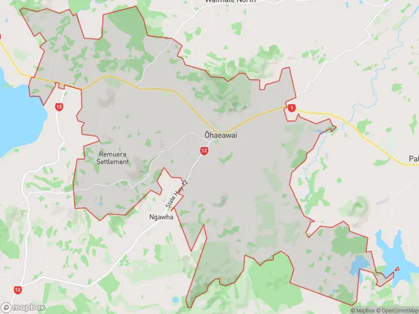 Ohaeawai, Northland Polygon Area Map