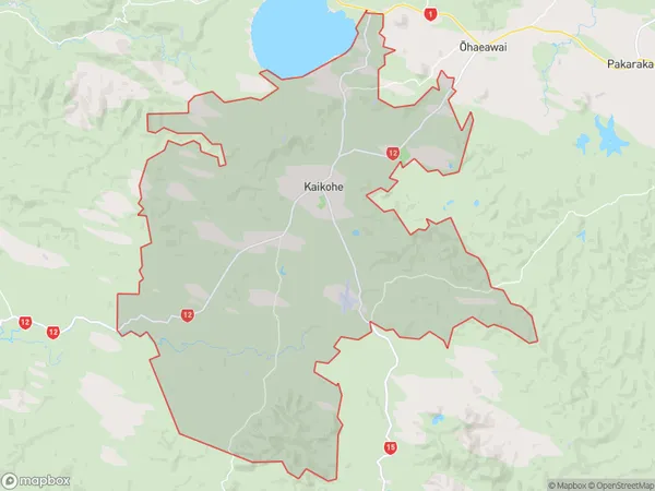 Kaikohe, Northland Polygon Area Map