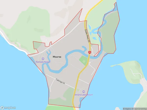 Mourea, Bay of Plenty Polygon Area Map