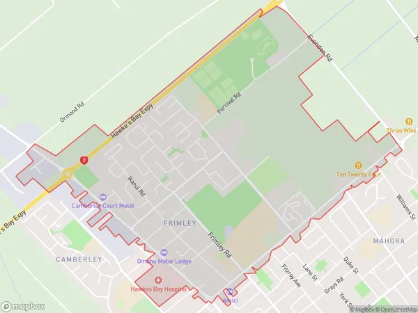 Frimley, Hawke's Bay Polygon Area Map