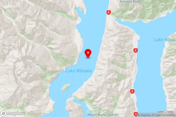 Lake Wanaka,Otago Region Map