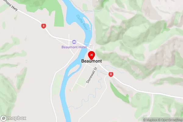 Beaumont,Otago Area Map