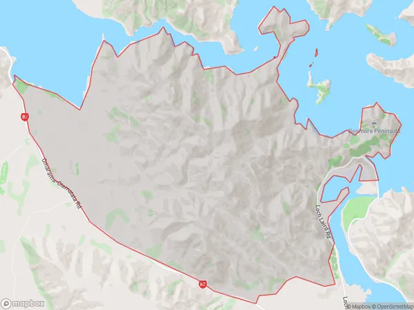 Benmore, Southland Polygon Area Map