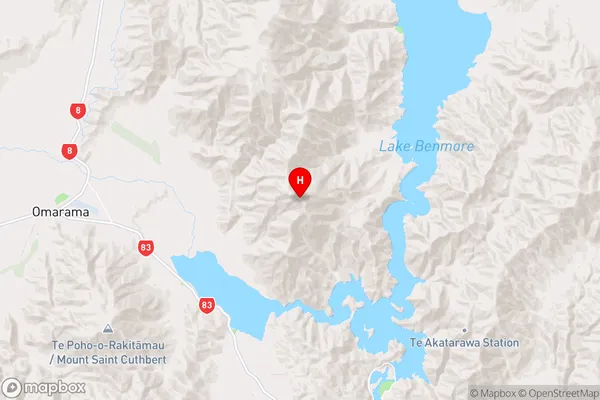 Totara Peak,Canterbury Region Map