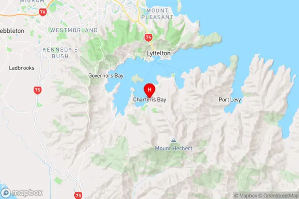 Charteris Bay,Canterbury Region Map