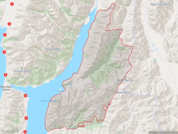 Dingle Burn, Otago Polygon Area Map