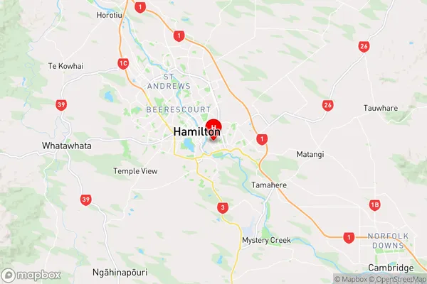 Hamilton East,Waikato Region Map