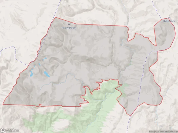 Potters, Southland Polygon Area Map