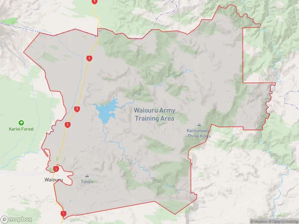 Waiouru Military Area, Manawatu-Wanganui Polygon Area Map