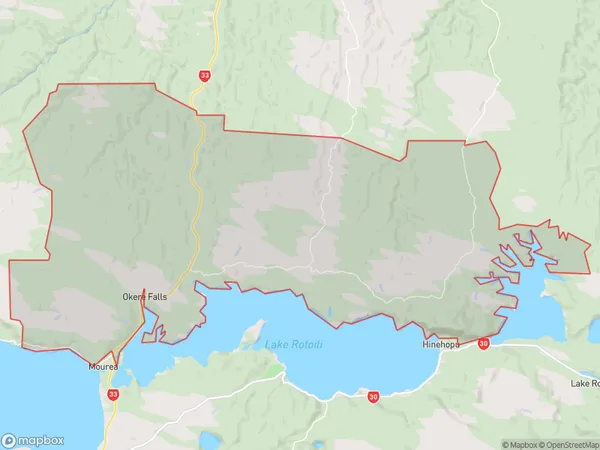 Okere Falls, Bay of Plenty Polygon Area Map