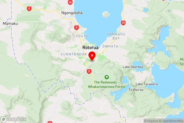 Whakarewarewa,Bay of Plenty Region Map