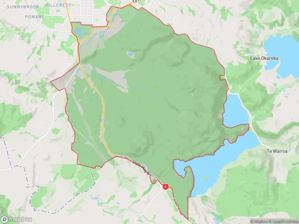 Whakarewarewa, Bay of Plenty Polygon Area Map