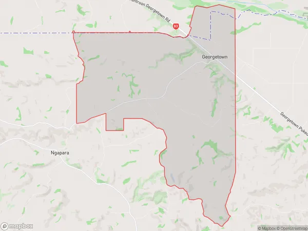 Georgetown, Otago Polygon Area Map