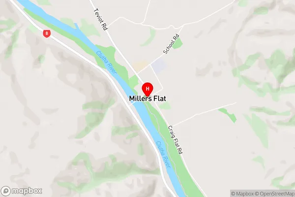 Millers Flat,Otago Area Map