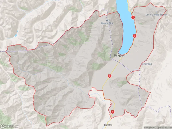 Kingston, Otago Polygon Area Map