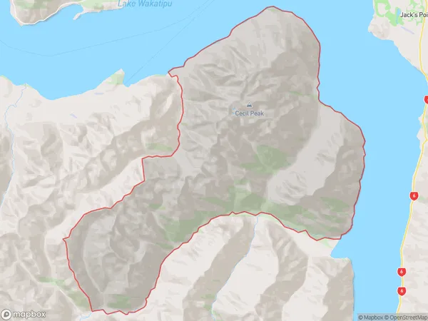 Cecil Peak, Otago Polygon Area Map