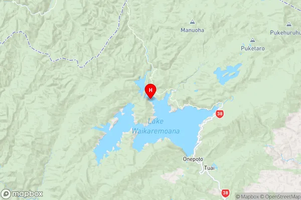 Onewhero,Hawke's Bay Region Map