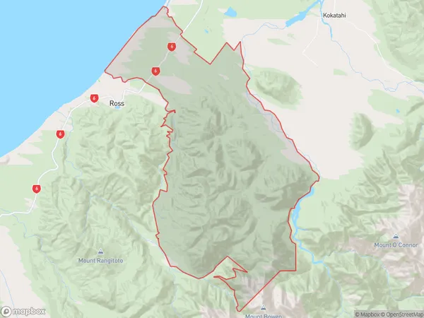 Totara River, West Coast Polygon Area Map