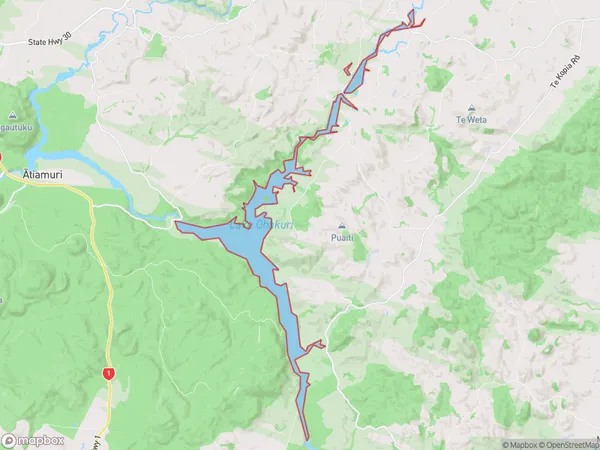 Lake Ohakuri, Waikato Polygon Area Map