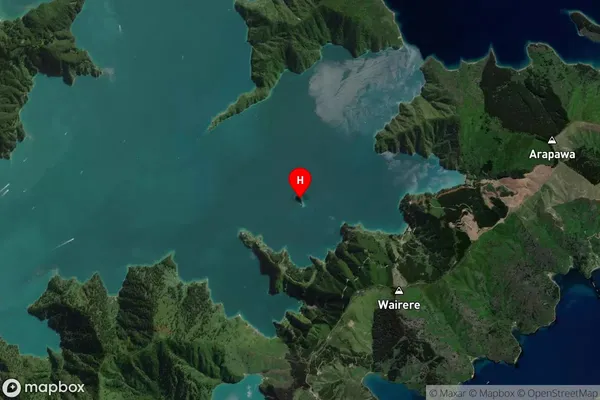 Amerikiwhati Island,Marlborough Satellite Map