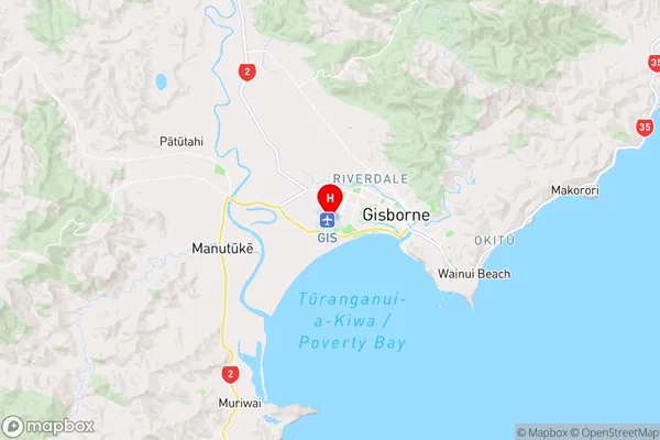 Gisborne Airport,Gisborne Region Map