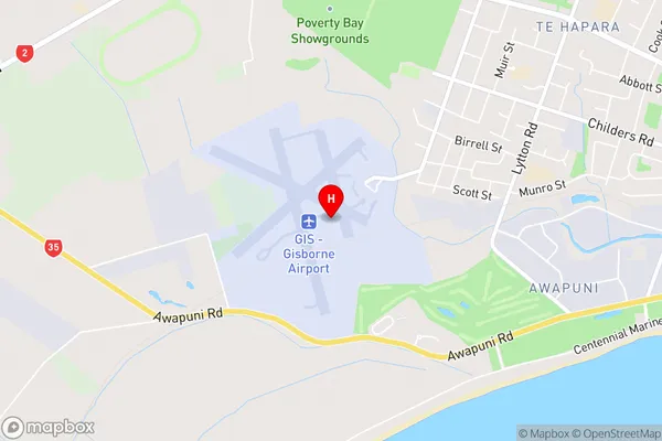 Gisborne Airport,Gisborne Area Map