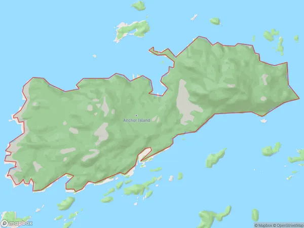 Anchor Island, Southland Polygon Area Map