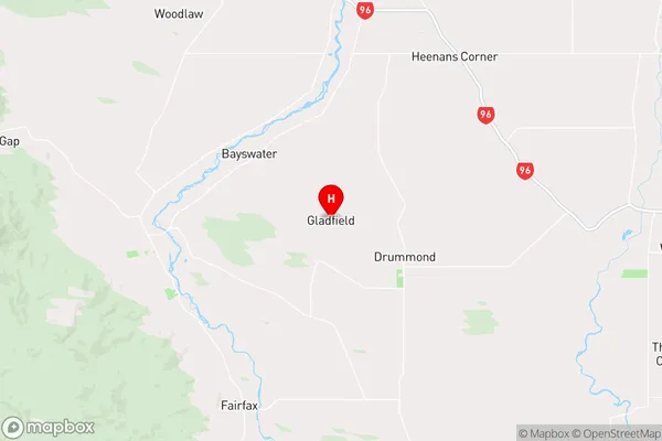 Gladfield,Southland Region Map