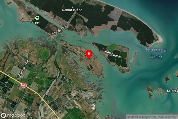 Best Island,Tasman Satellite Map