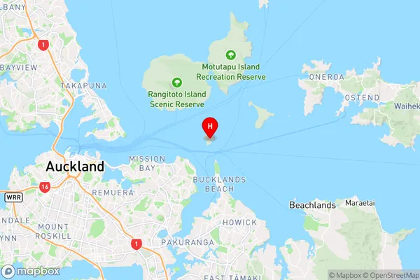 Browns Island (Motukorea),Auckland Region Map