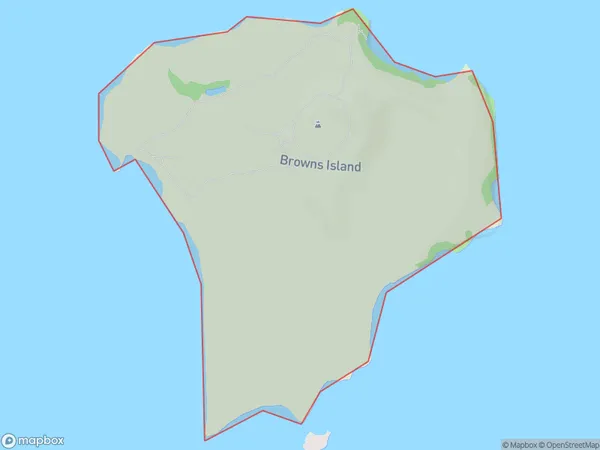 Browns Island (Motukorea), Auckland Polygon Area Map