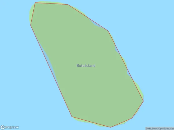 Bute Island, Southland Polygon Area Map