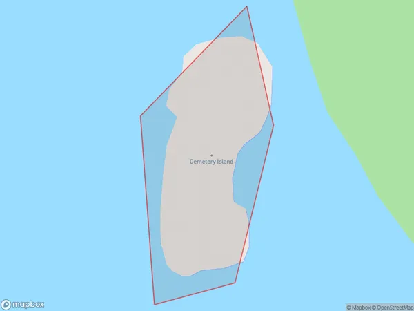 Cemetery Island, Southland Polygon Area Map