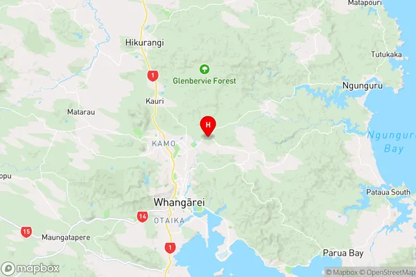 Glenbervie,Northland Region Map