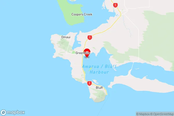 Colyers Island,Southland Region Map