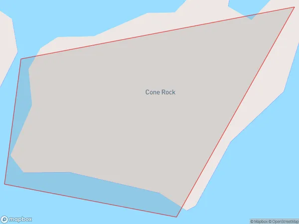 Cone Rock / Horoiwi, Otago Polygon Area Map