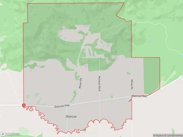 Glencoe, Southland Polygon Area Map