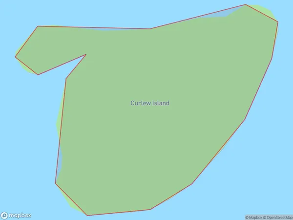 Curlew Island, Southland Polygon Area Map