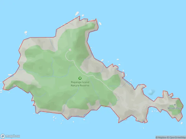 Cuvier Island (Repanga Island), Otago Polygon Area Map