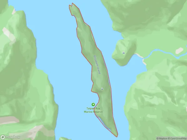 Elizabeth Island, Southland Polygon Area Map