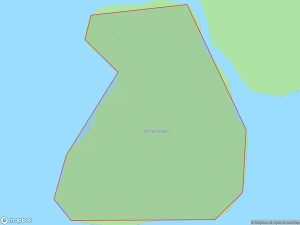 Girlies Island, Southland Polygon Area Map