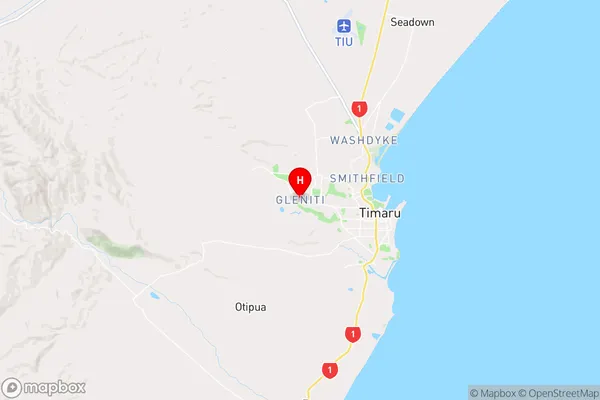 Gleniti,Canterbury Region Map