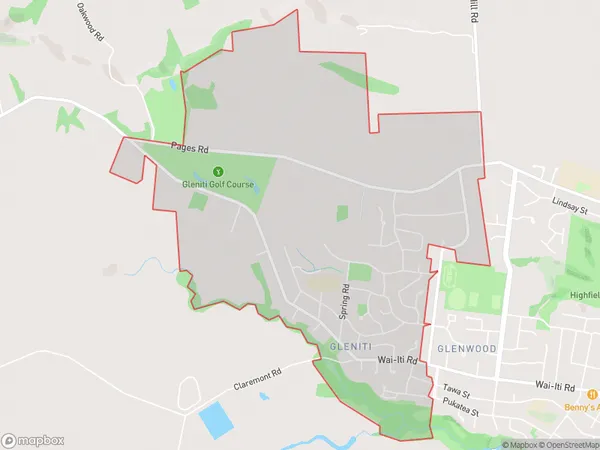 Gleniti, Canterbury Polygon Area Map