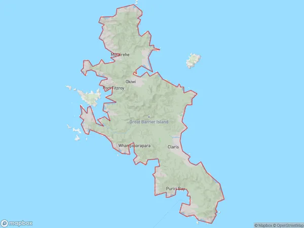 Great Barrier Island (Aotea Island), Auckland Polygon Area Map