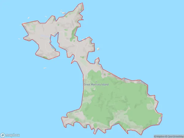 Great Mercury Island (Ahuahu), Waikato Polygon Area Map